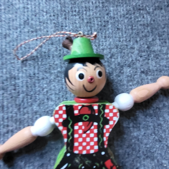 Pull String Wooden Puppet Jumping Jack Ornament - Picture 3 of 4
